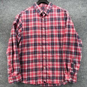 UNTUCKit Mens X Large Plaid Long Sleeve Button Down Shirt Red Blue Cotton‎